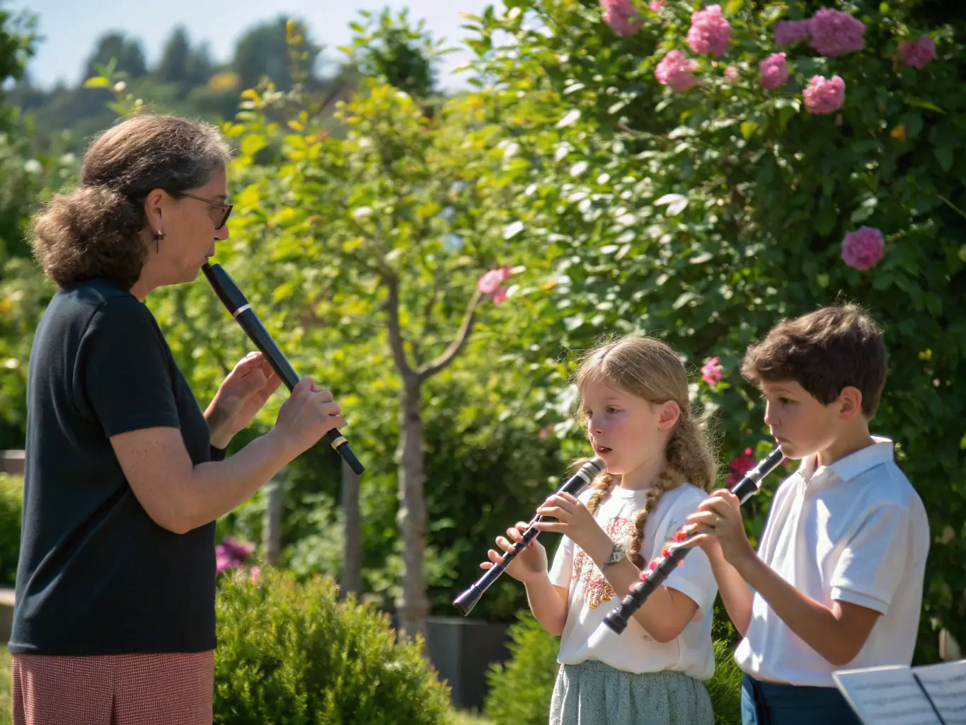 A group of children participating in a music workshop, learning to play instruments and express their creativity.