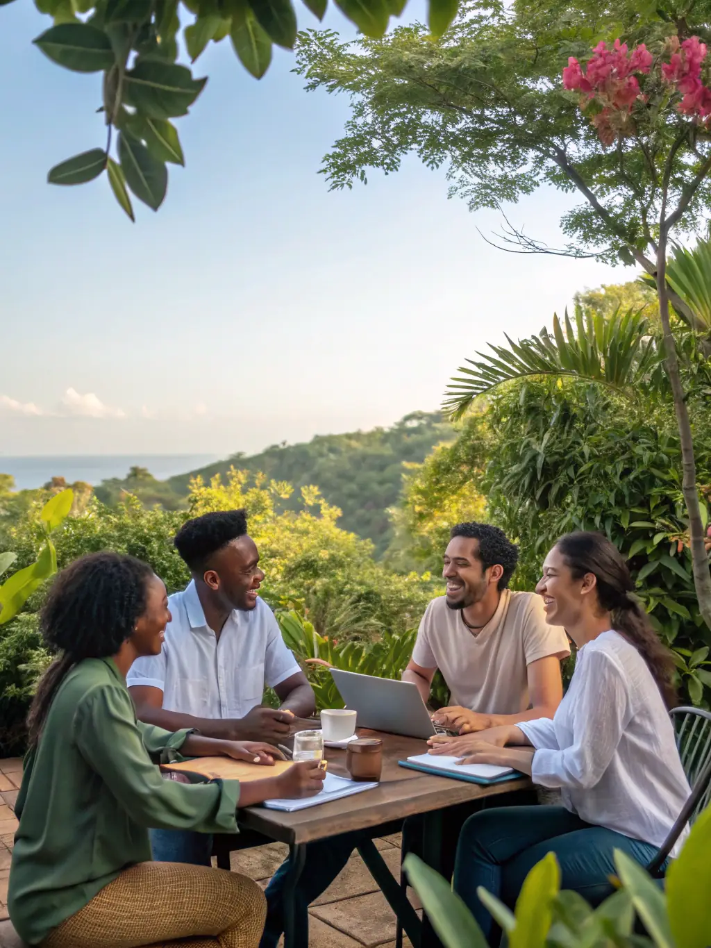 A captivating shot of a collaborative music project involving local artists and community members, showcasing the creation of a unique musical piece.